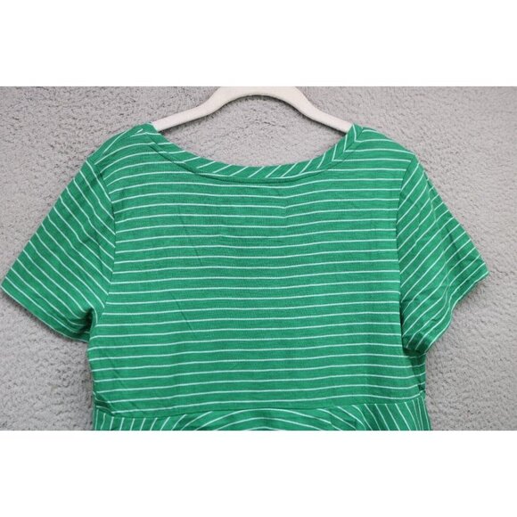 Anthropologie Green Striped Top-Ruffle Back-Size Medium - Picture 10 of 10